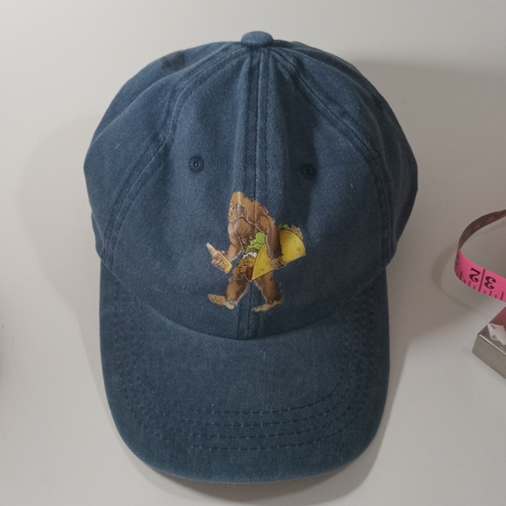 Bigfoot Sasquatch Baseball Hat Blue Hunting Gag Gift Summer